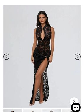 Eustace Sleeveless Lace Maxi Dress In Black